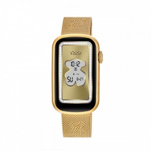 Reloj smartwatch con brazalete acero IPG dorado y caja de aluminio en color IPG dorado TOUS T-Band Mesh - 3000132200