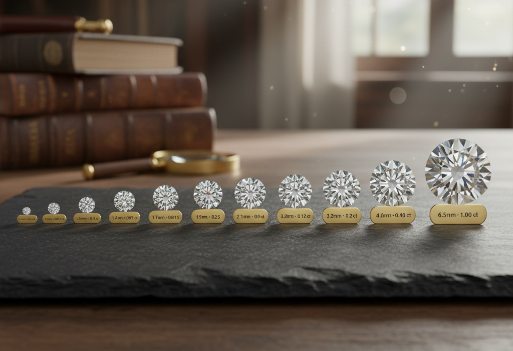 Diamantes de diferentes tamaños